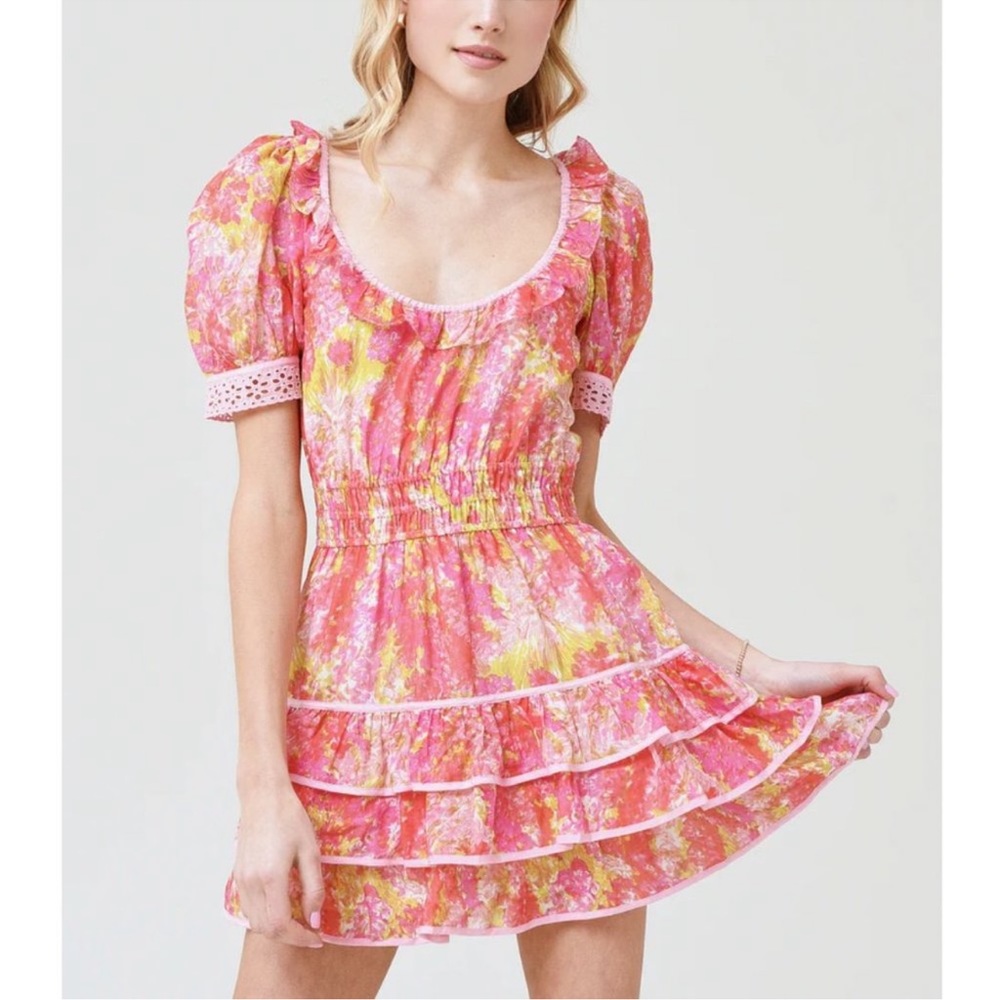 LOVESHACKFANCY Safiya dress in swaying coral